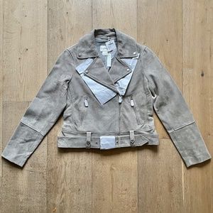 Brand New Women's Club Monaco Suede Moto Jacket